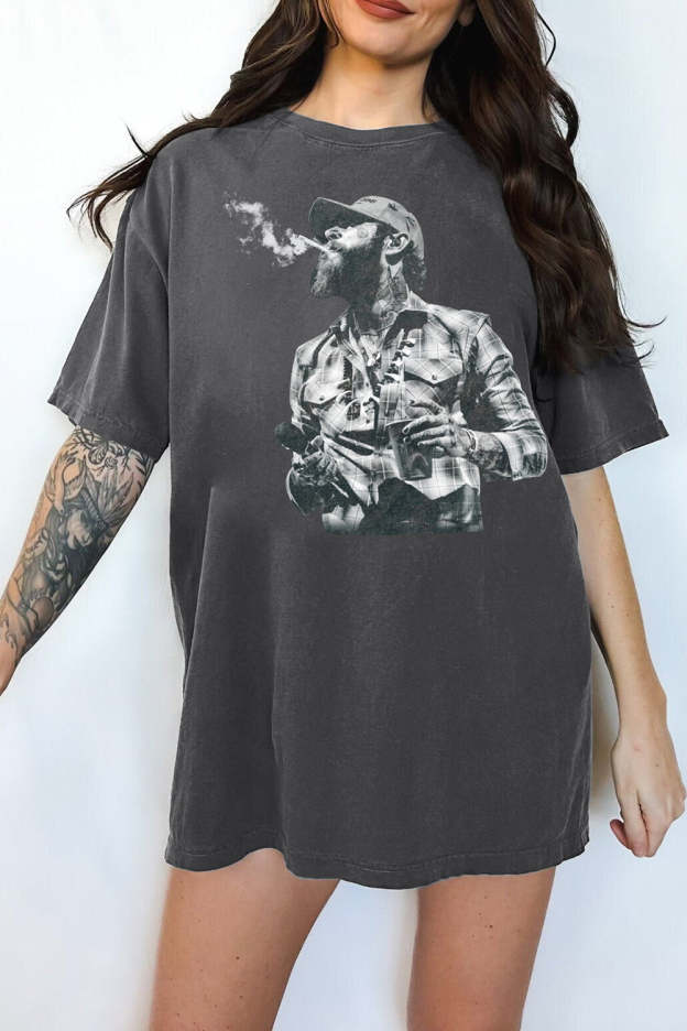 Vintage Graphic Post Malone Rap Tour Tee For Women