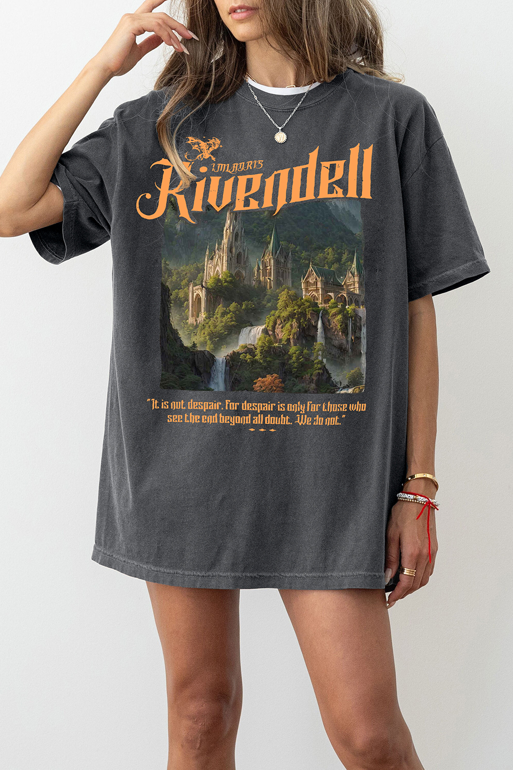 Rivendell Lord of The Rings The Shire Distressed Tee For Women