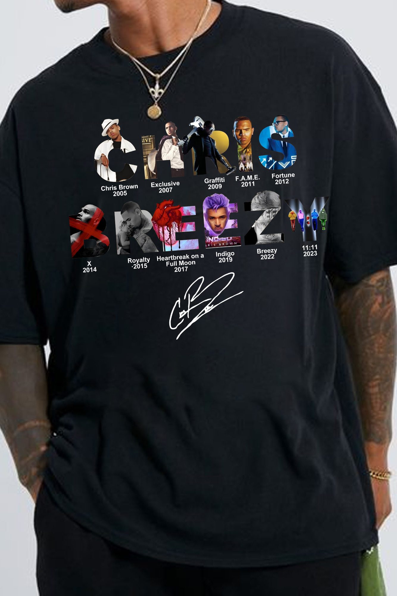 Chris Brown Breezy Album Concert Graphic Tee For men