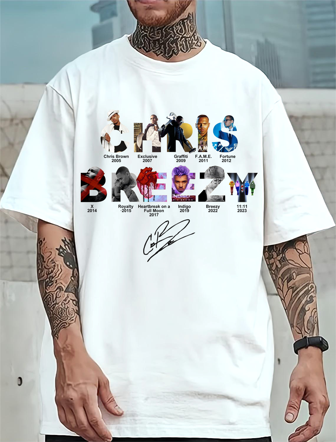 Chris Brown Breezy Album Concert Graphic Tee For men