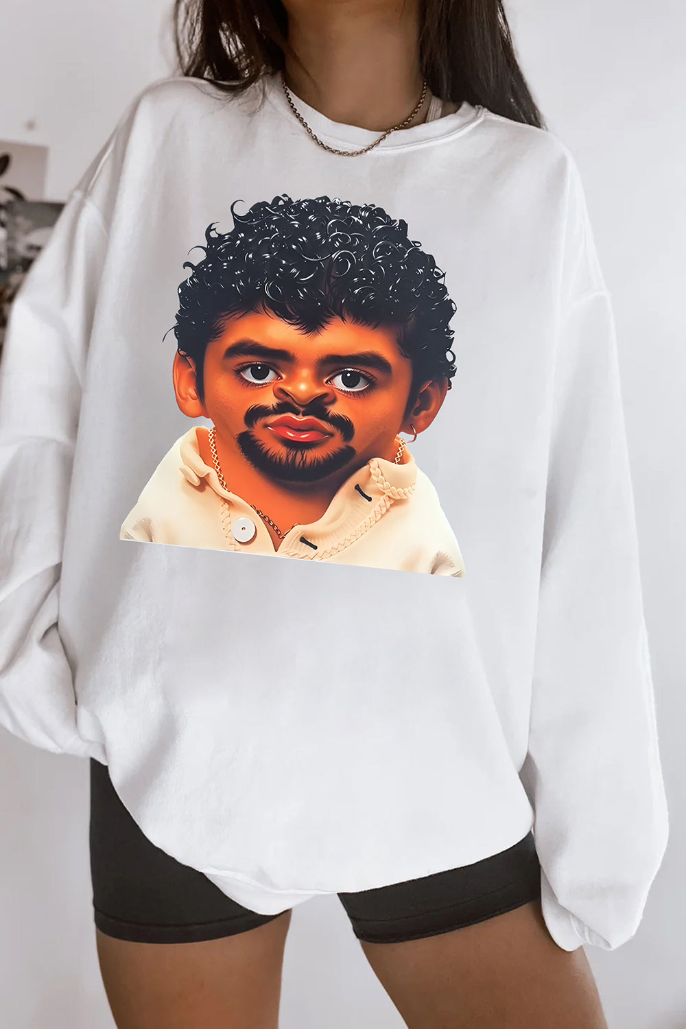 Bad Bunny Cute Portrait DTMF Graphic Sweatshirt For Women