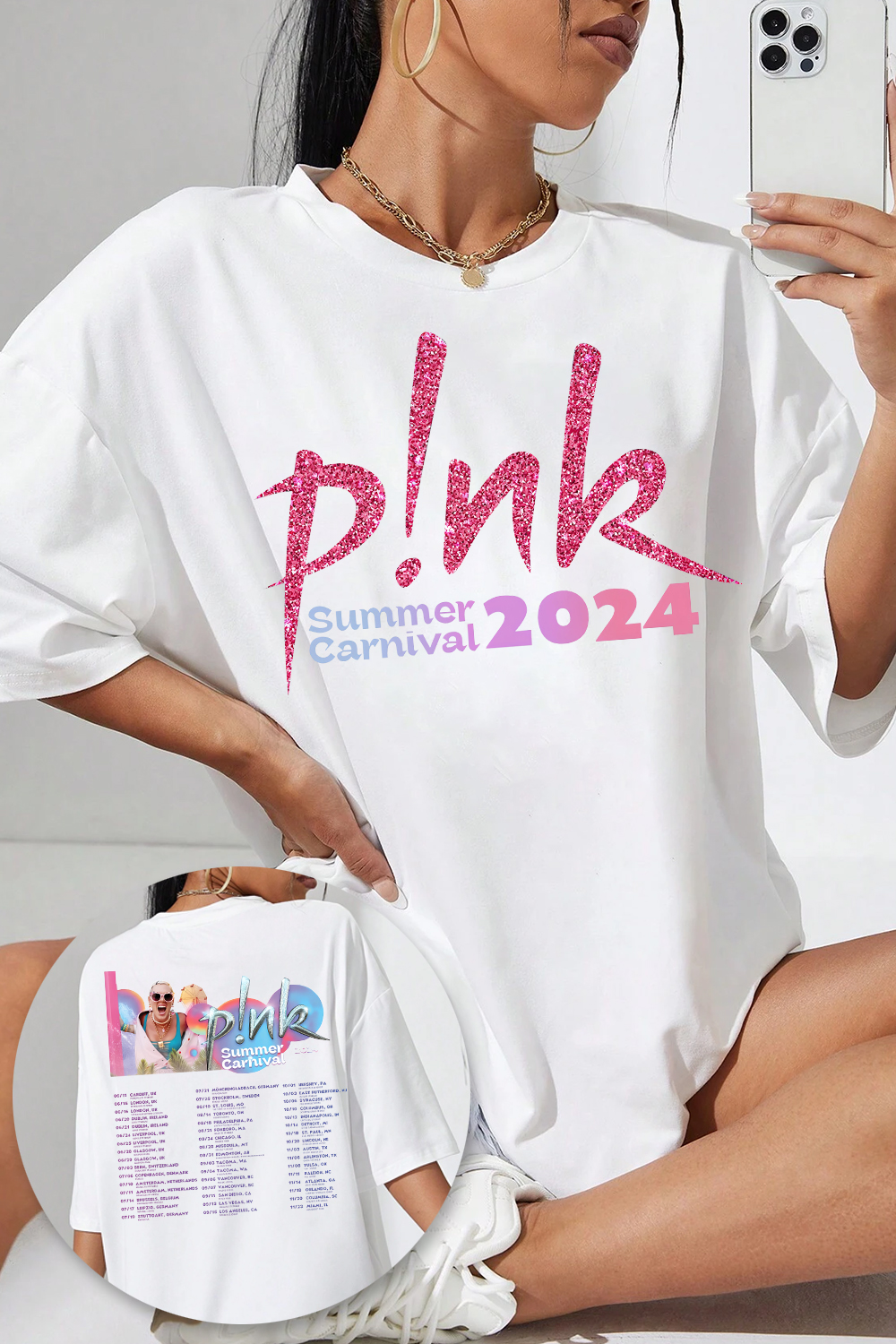 P!nk Pink Singer Summer Carnival 2024 Tour Tee For Women