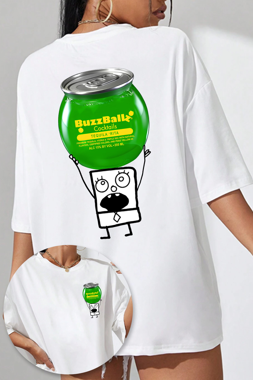 Doodlebob Buzzball  Funny Drinking  Tee For Women