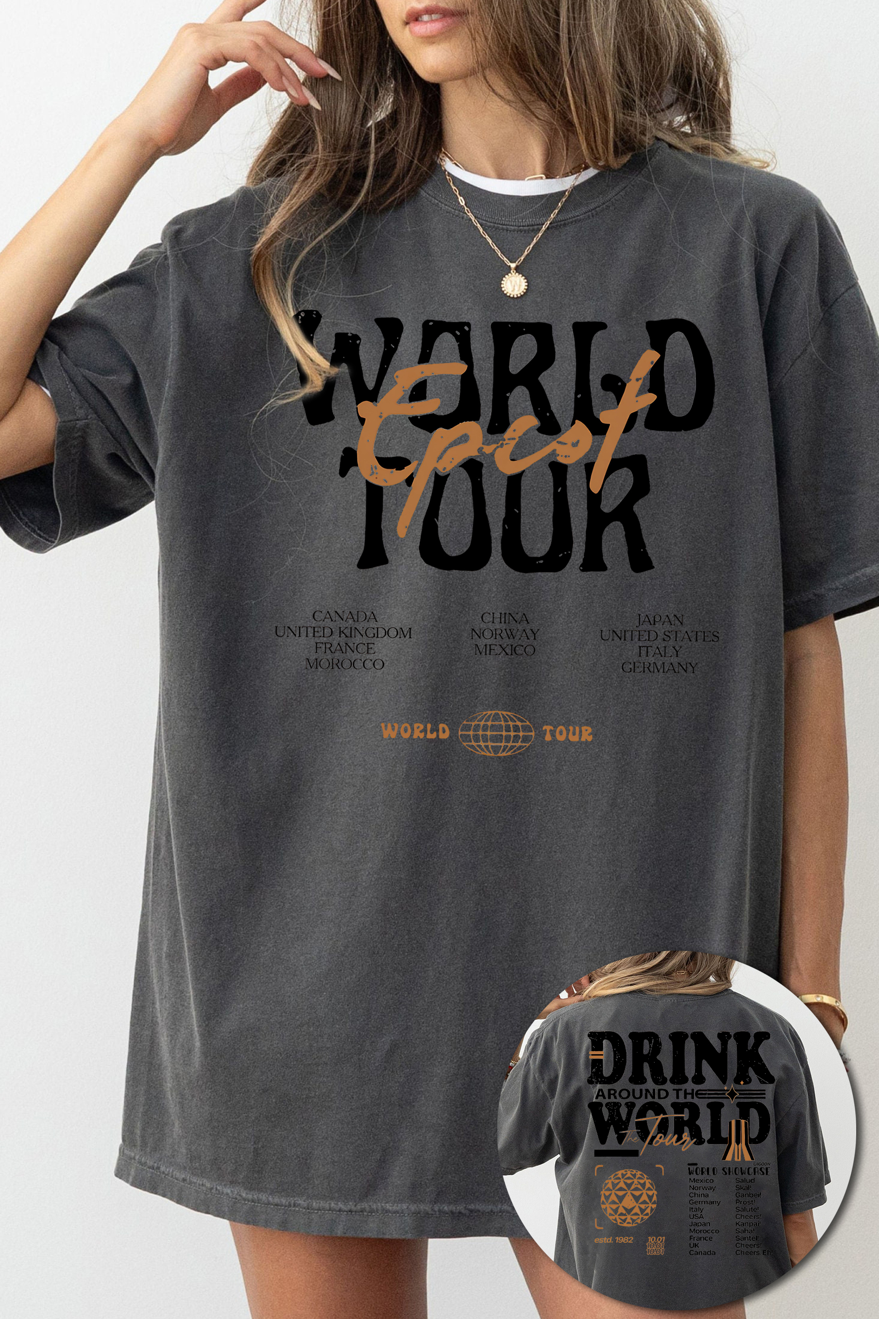 Retro Drink Around The World Tee For Women