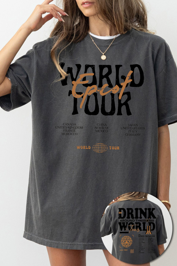 Retro Drink Around The World Tee For Women