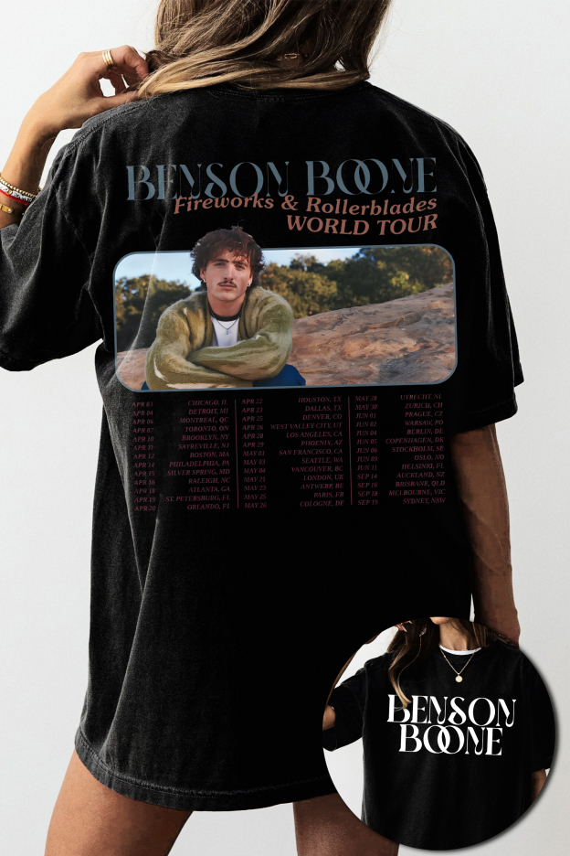 Benson Boone  Fireworks and Rollerblades World Tour Tee For Women