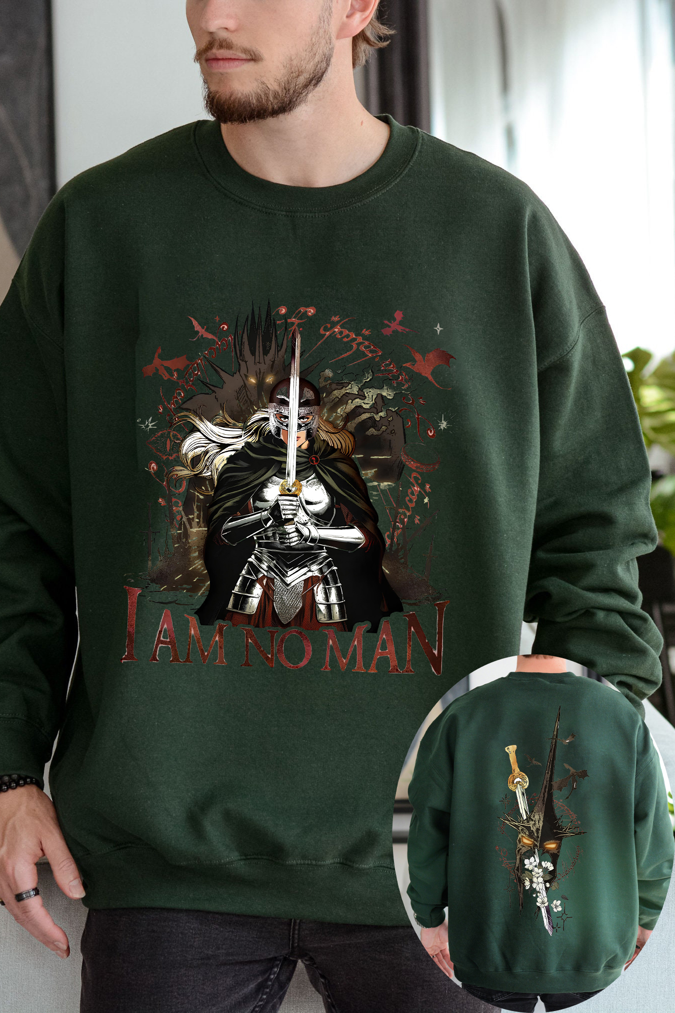 I Am No Man  LOTR Sweatshirt For Men