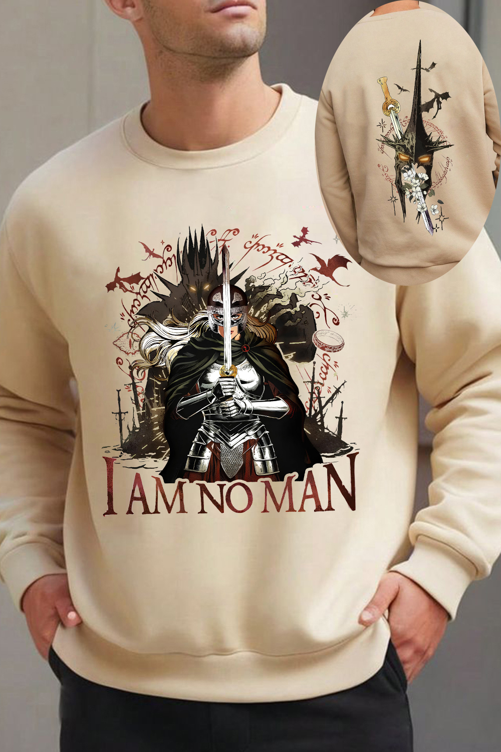 I Am No Man  LOTR Sweatshirt For Men
