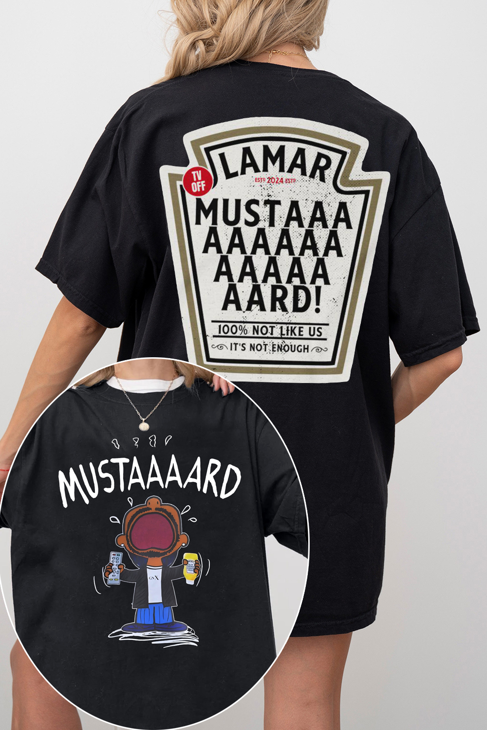 Kendrick Lamar Mustaaaard 2 Sides Tee For Women