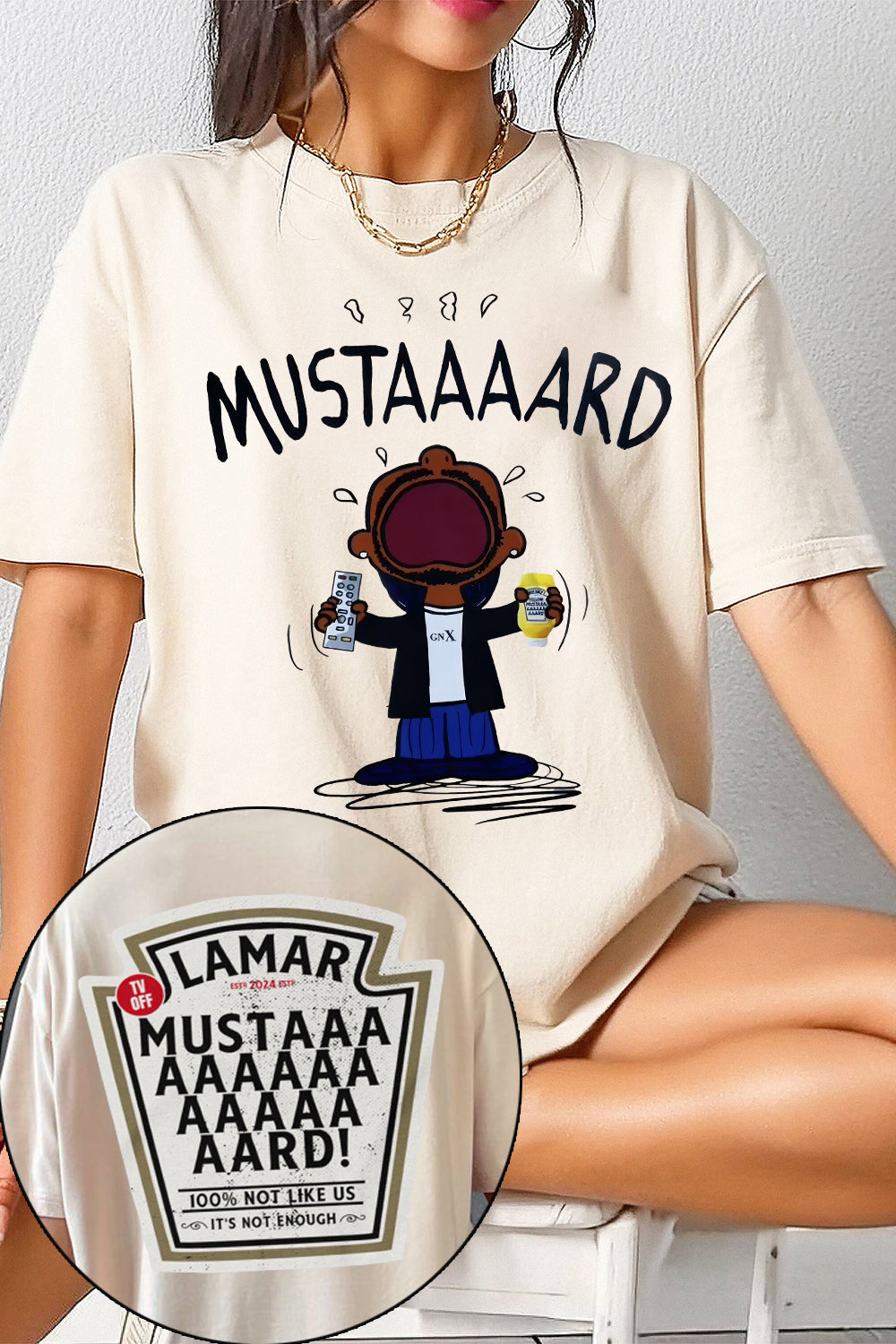 Kendrick Lamar Mustaaaard 2 Sides Tee For Women