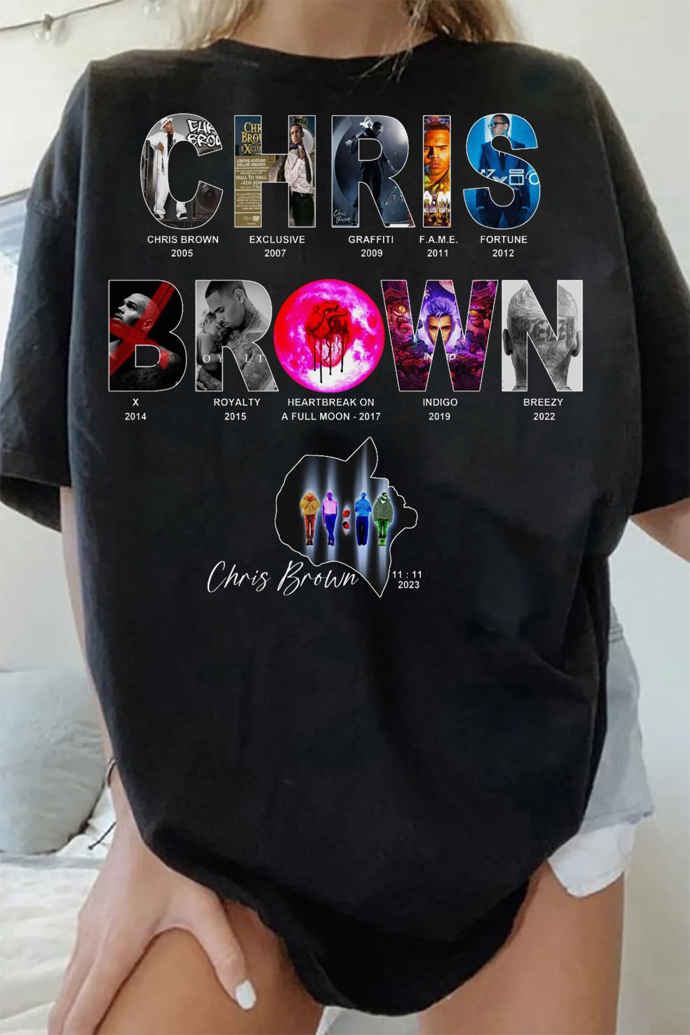 Chris Brown single-sided printed women shirt