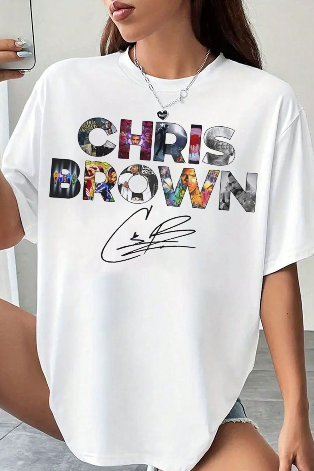 Chris Brown's signature printed women shirt