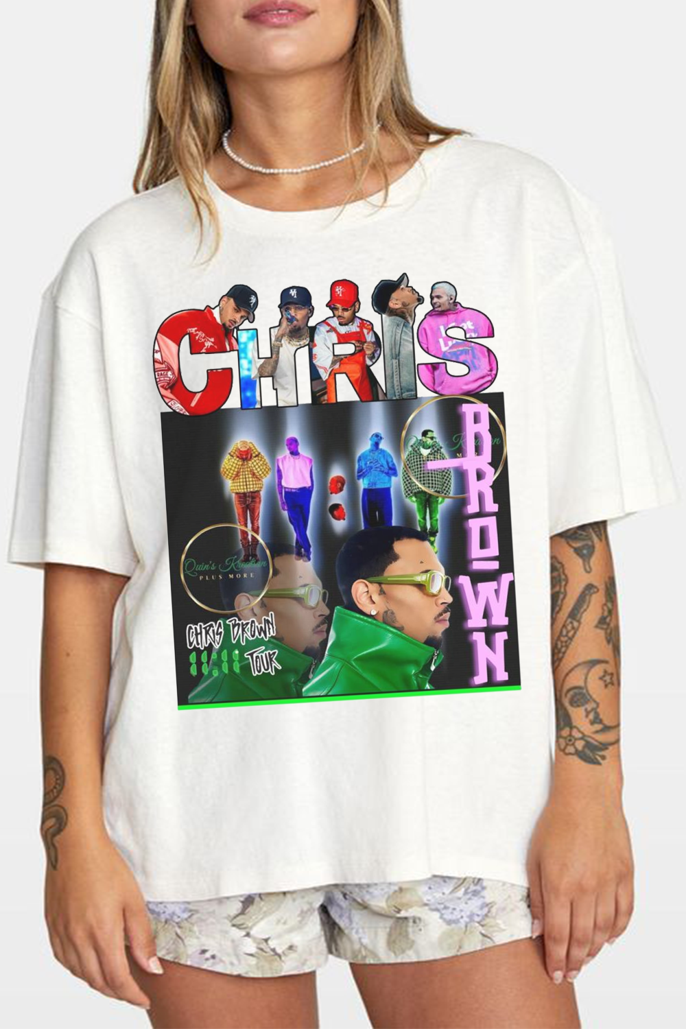 Chris Brown fashion short-sleeved women T-shirt