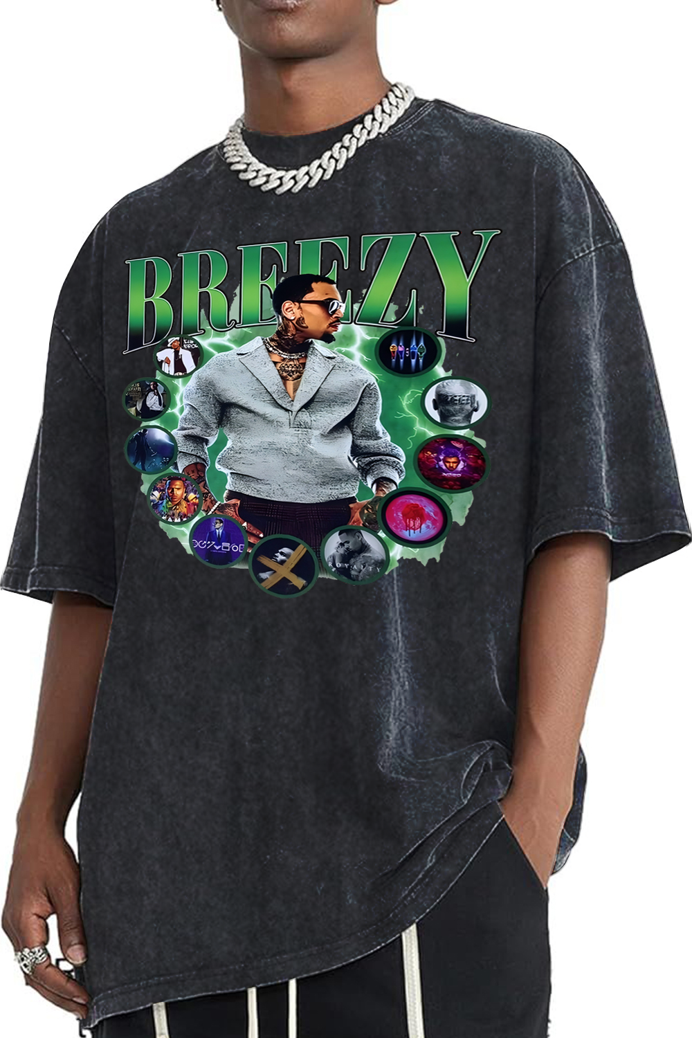 Breeze washed cotton printed T-shirt