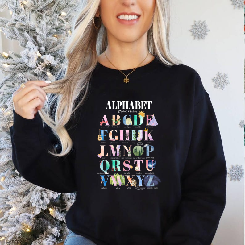 T S Swiftie Alphabet T- Sweatshirt