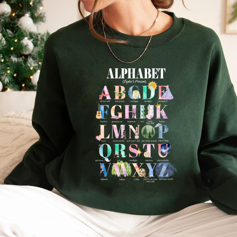 T S Swiftie Alphabet T- Sweatshirt