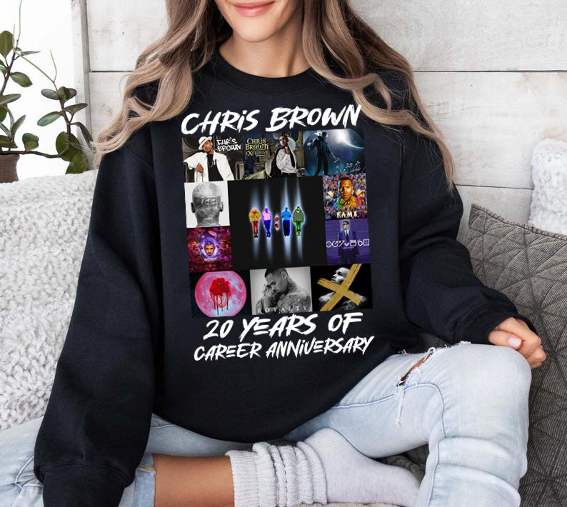 Chris Brown 20 Years Career Anniversary Memorial Tshirt