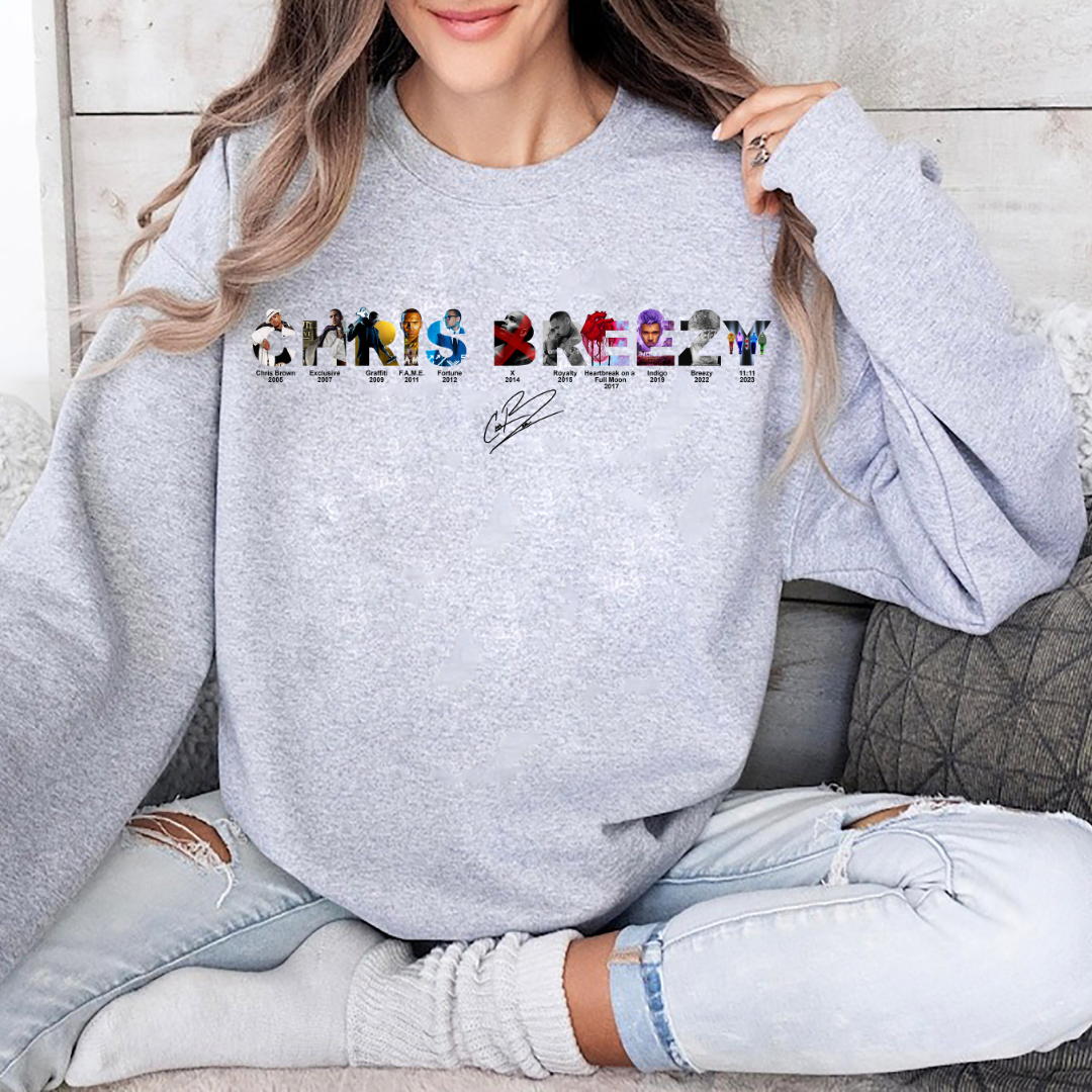 Chris Brown Albums Collection  Sweatshirt