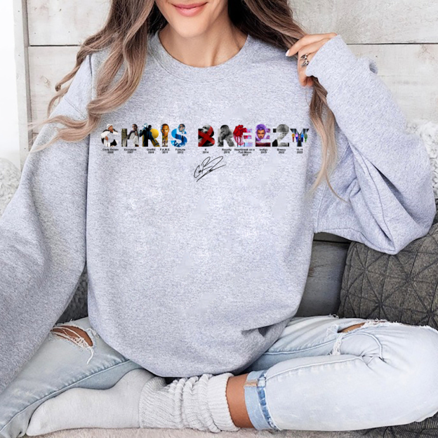 Chris Brown Albums Collection  Sweatshirt