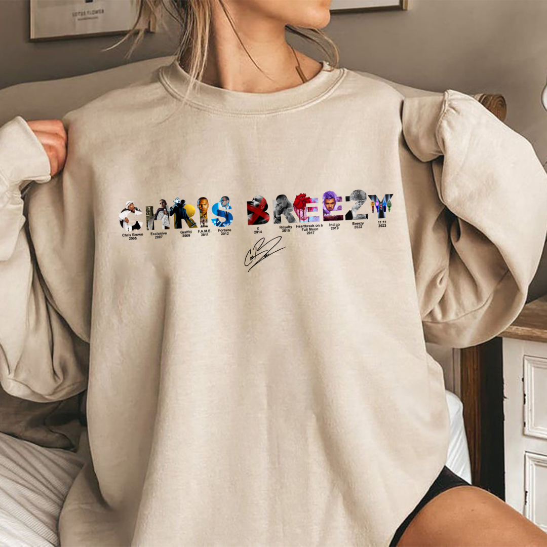 Chris Brown Albums Collection  Sweatshirt