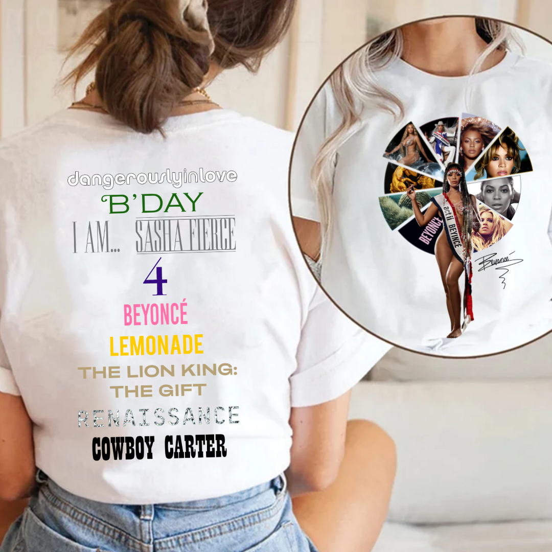 Beyonce Best Albums 2 Sided Shirt