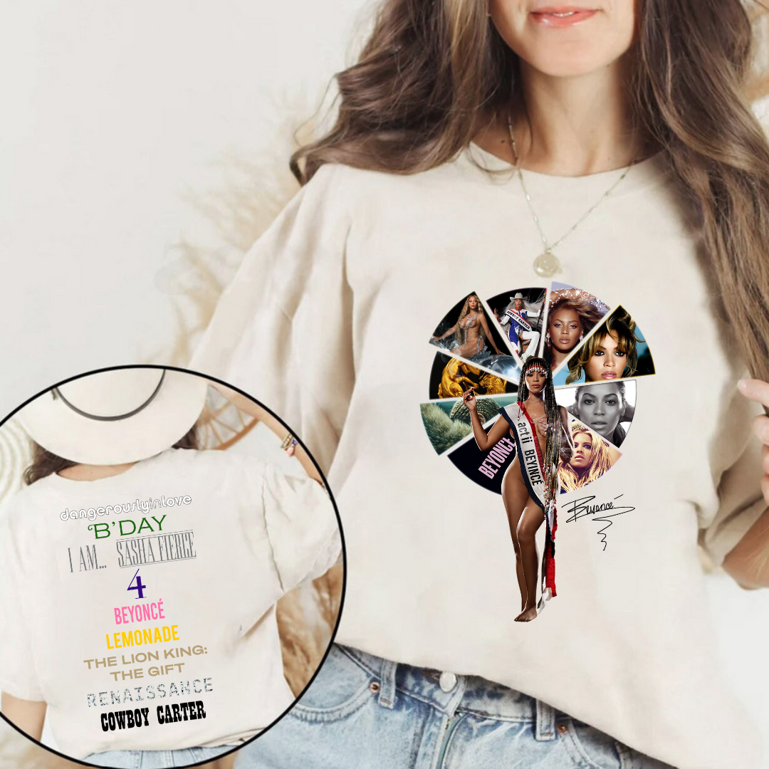 Beyonce Best Albums 2 Sided Shirt