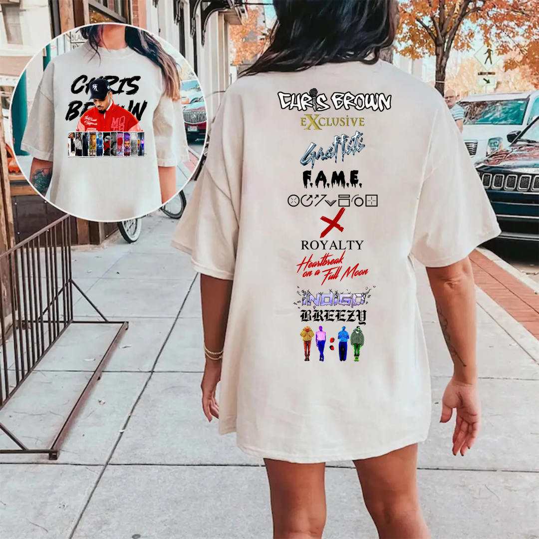 2 Sided Chris Brown Graphic Shirt For Women