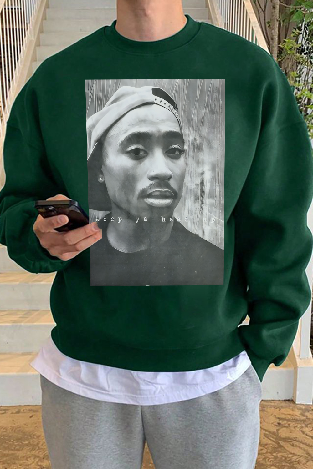 2Pac 90s Rappers Graphic sweatshirt For Men
