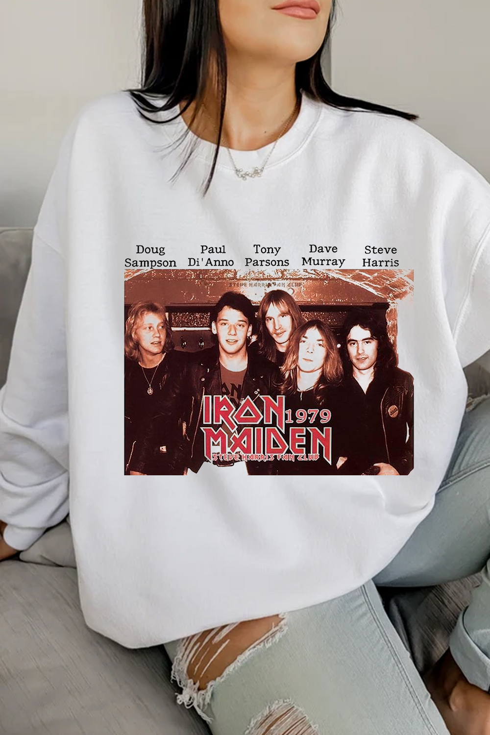 Rock Music Printed Casual Round Neck Women's Long Sleeve Sweatshirt