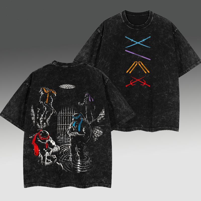 Teenage Mutant Ninja Turtles Print Washed Cotton Tee