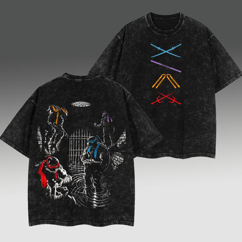 Teenage Mutant Ninja Turtles Print Washed Cotton Tee