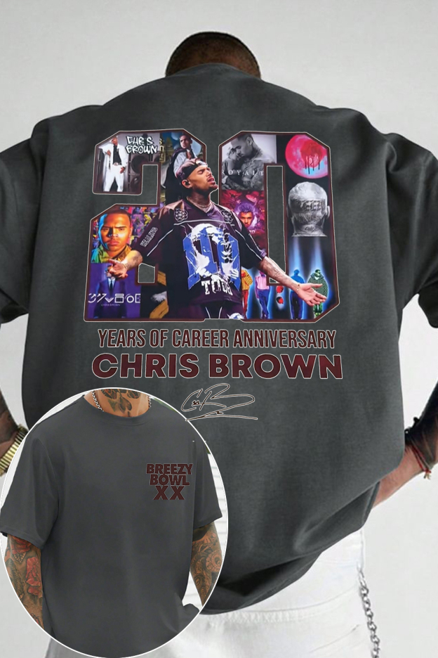 chrisbrown 2025 tour print t-shirt