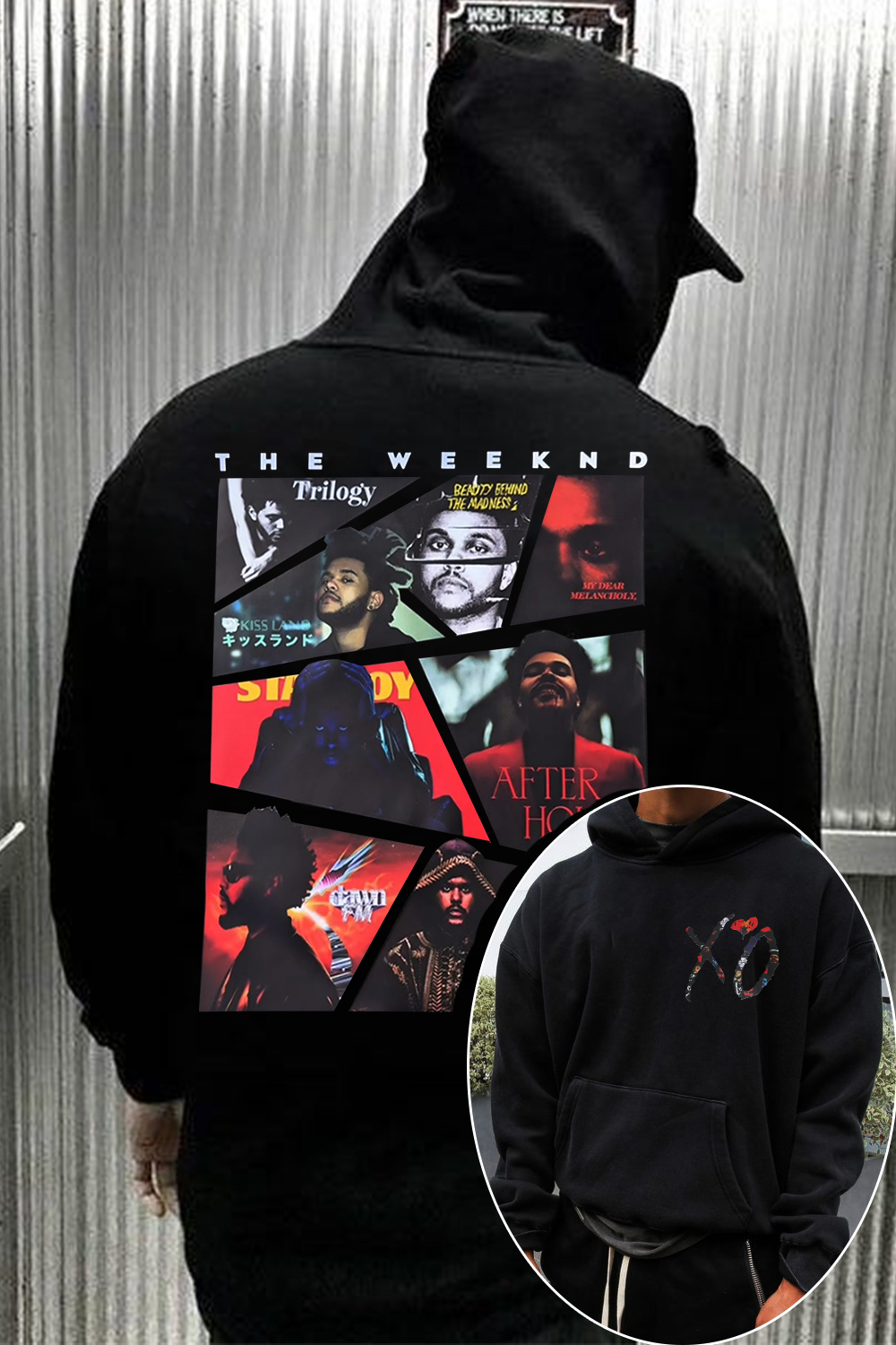 theweeknd double-sided printed HOODIE