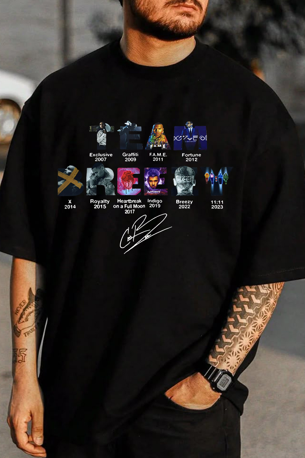 Team Breezy Chris Brown Album Tee For Men