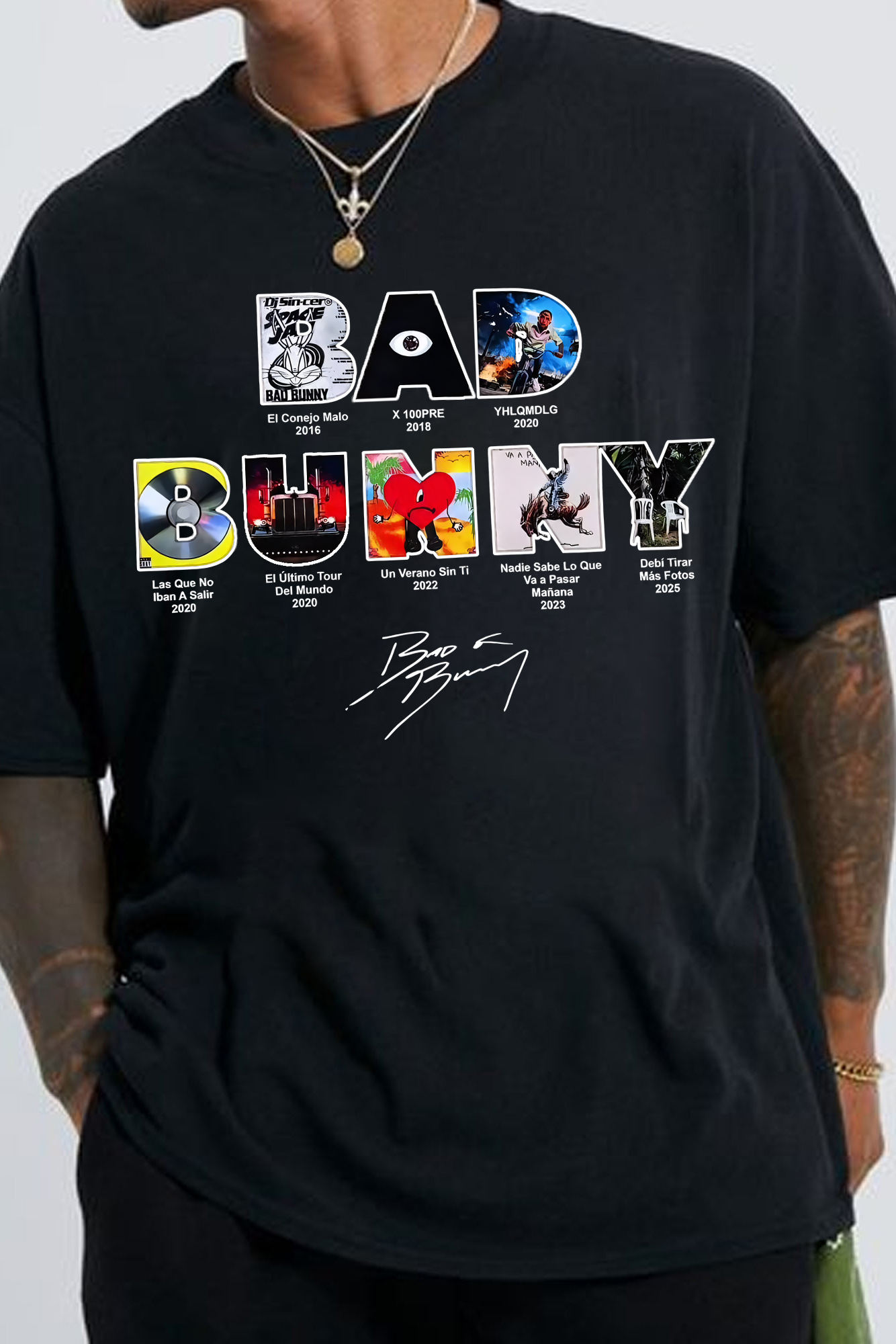 badbunny albums men's t-shirt