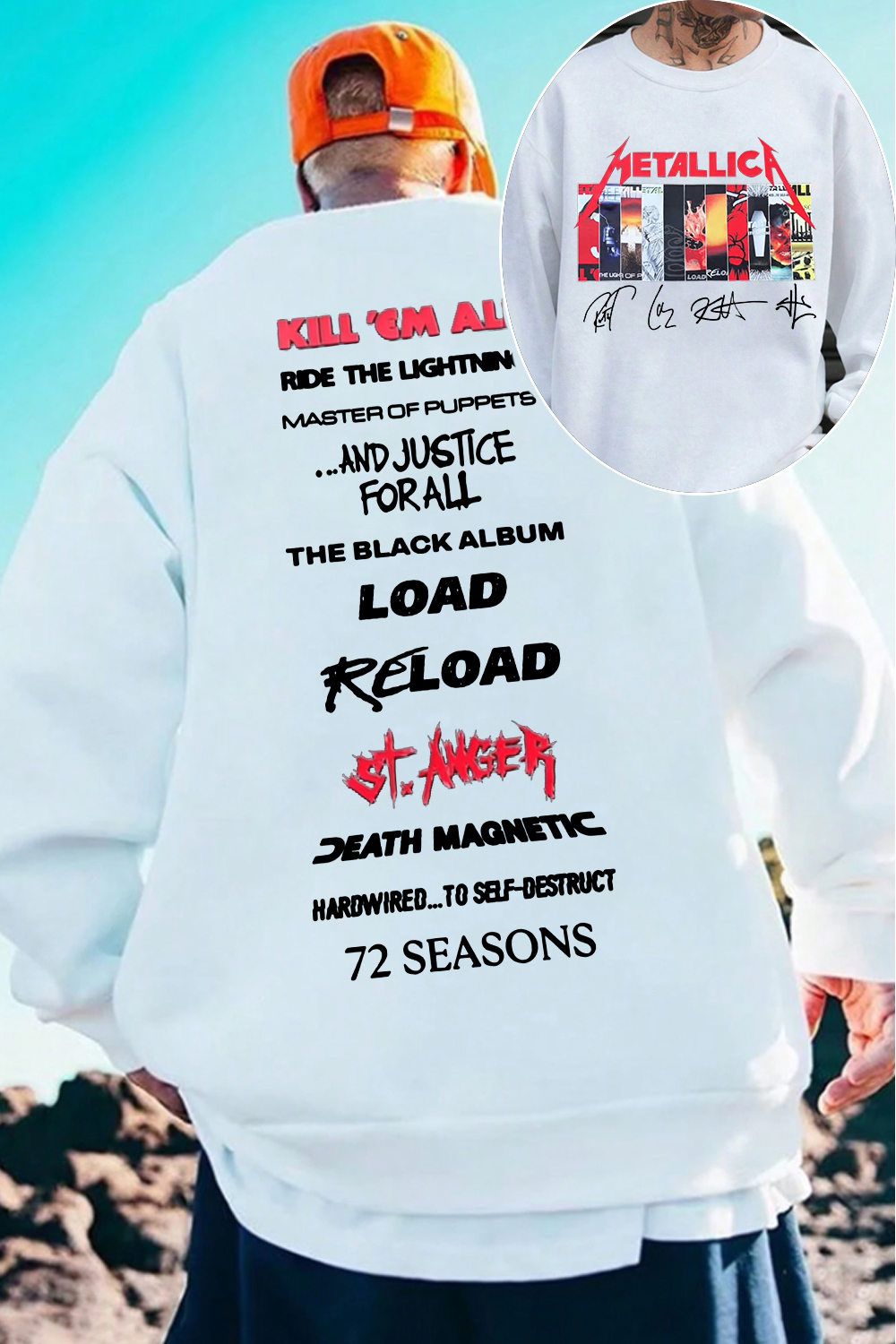 Metallica albums men sweatshirt