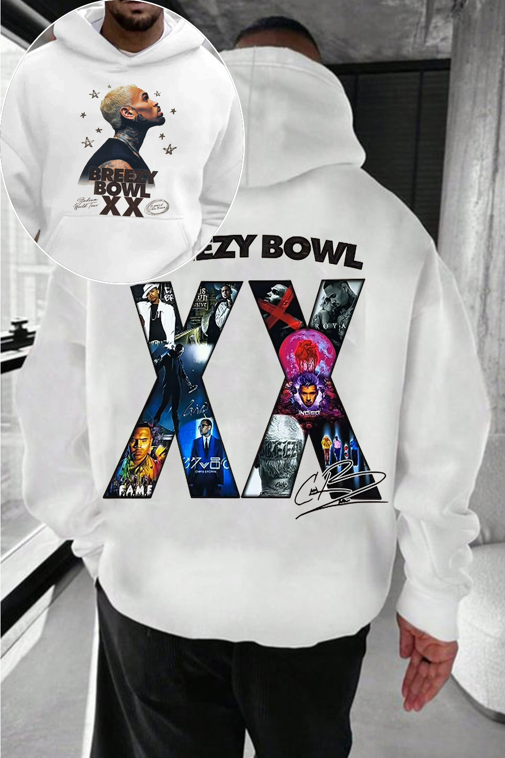 2 Sided CB Graphic Hoodie For men