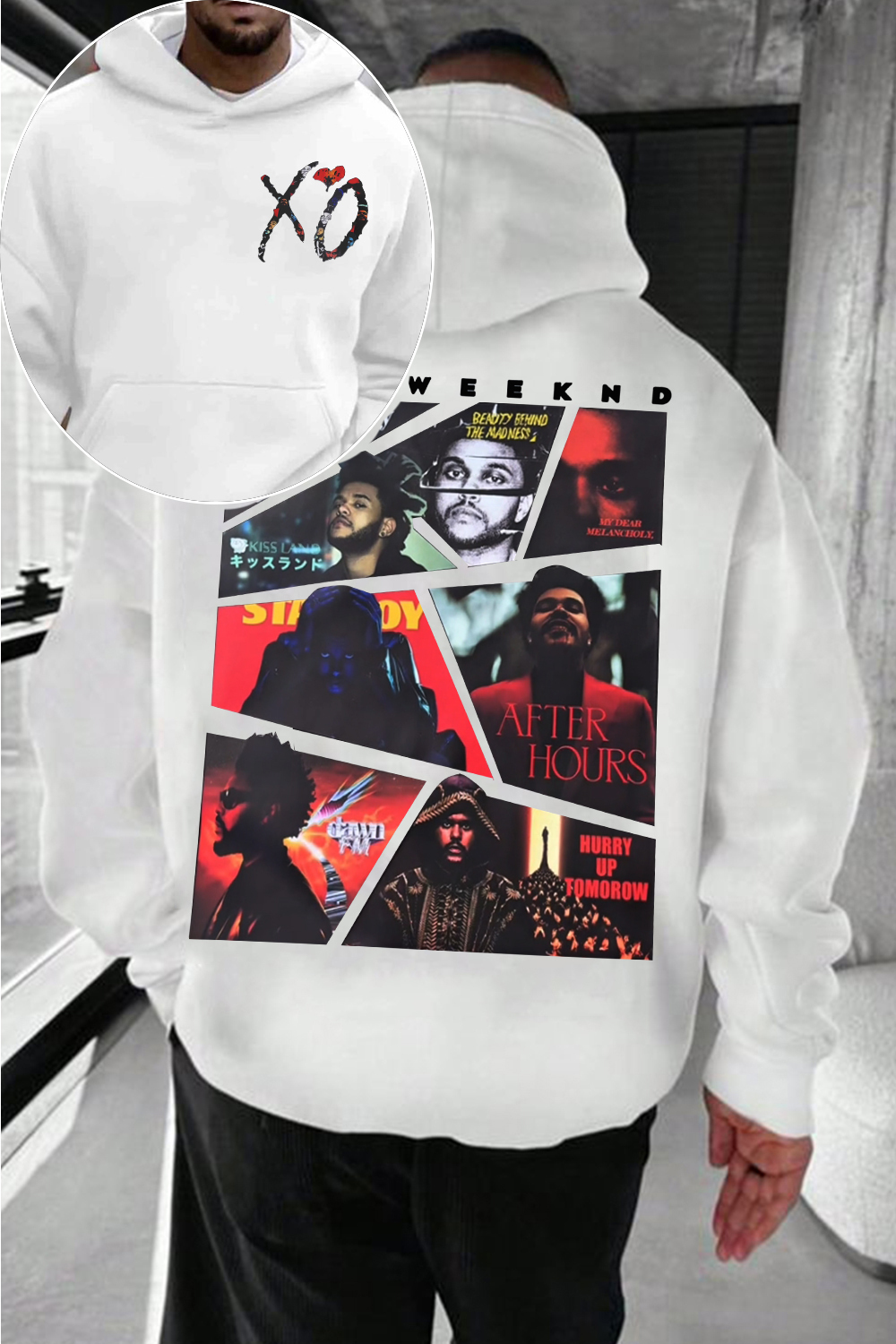 theweeknd double-sided printed HOODIE