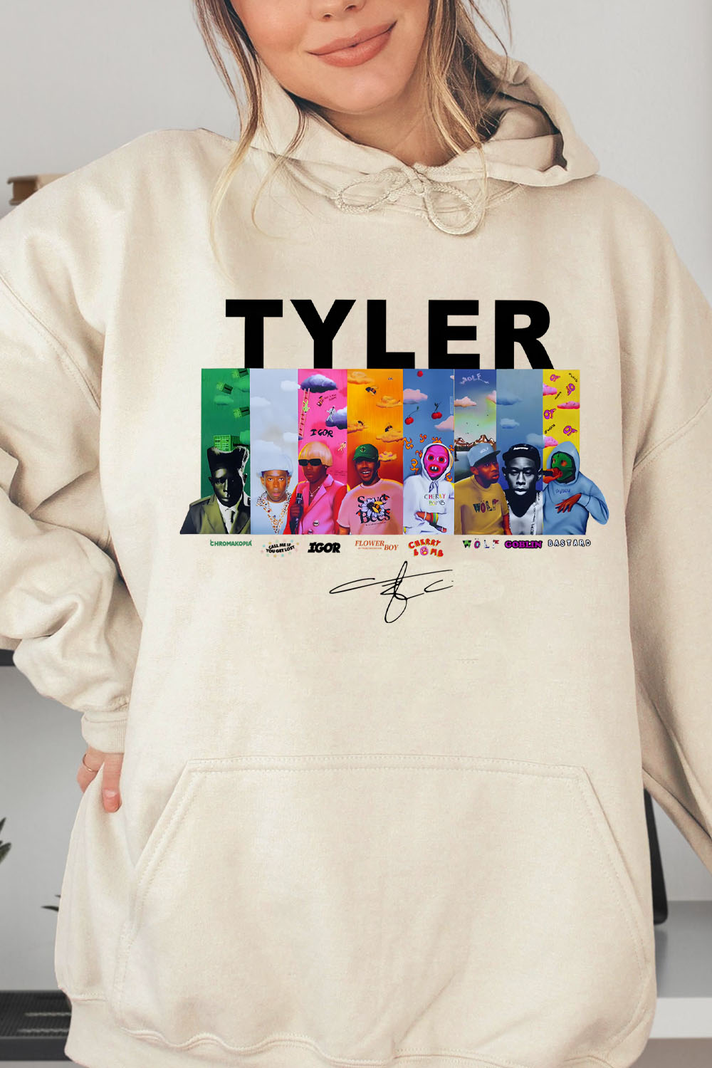 Tyler cartoon print women hoodie