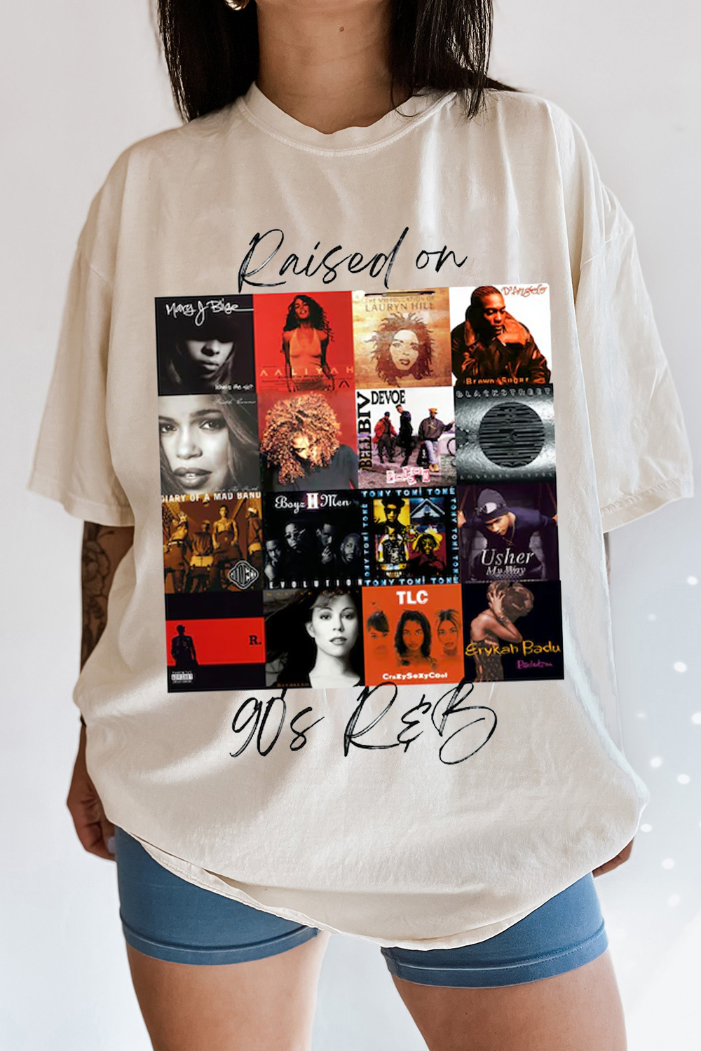 Raised on 90's R&B Album Cover Tshirts