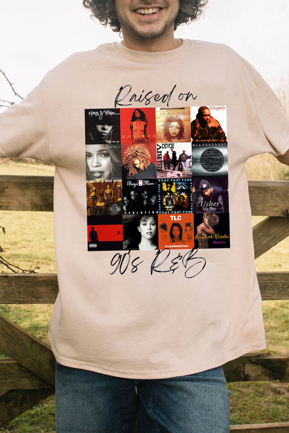 Raised on 90's R&B Album Cover  – Men's T-Shirt