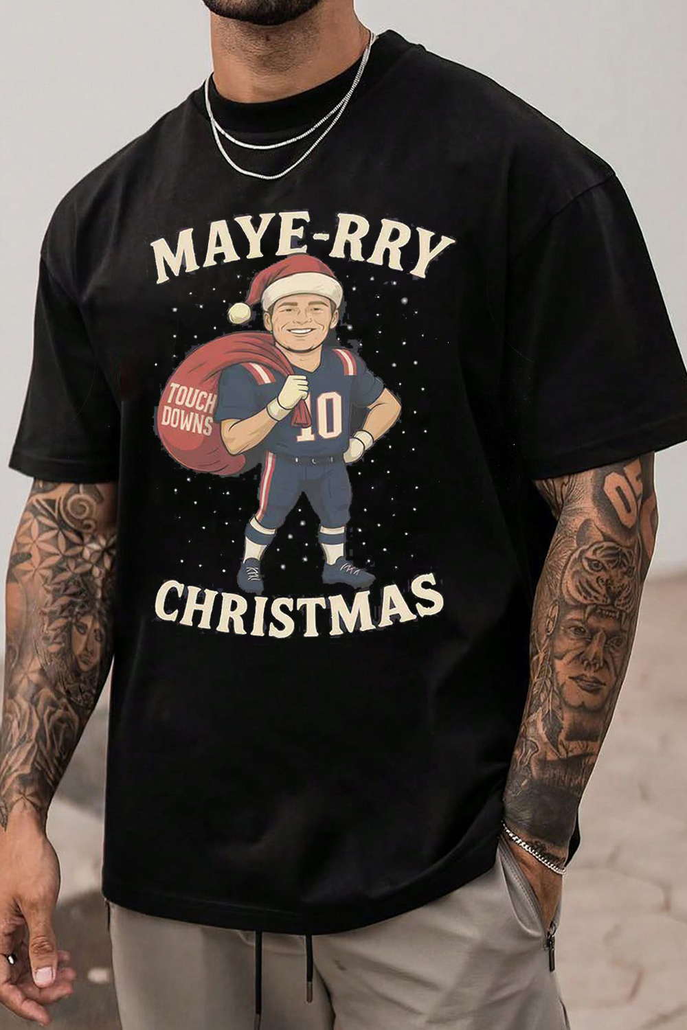 Drake Maye New England Christmas T-Shirt 