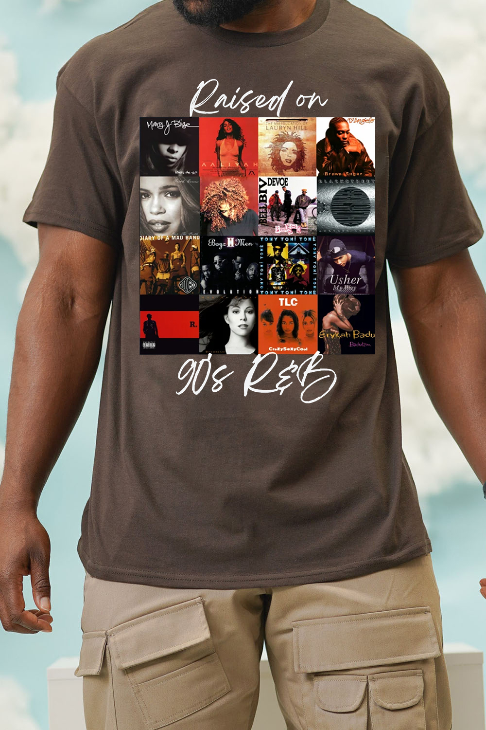 Raised on 90's R&B Album Cover  – Men's T-Shirt