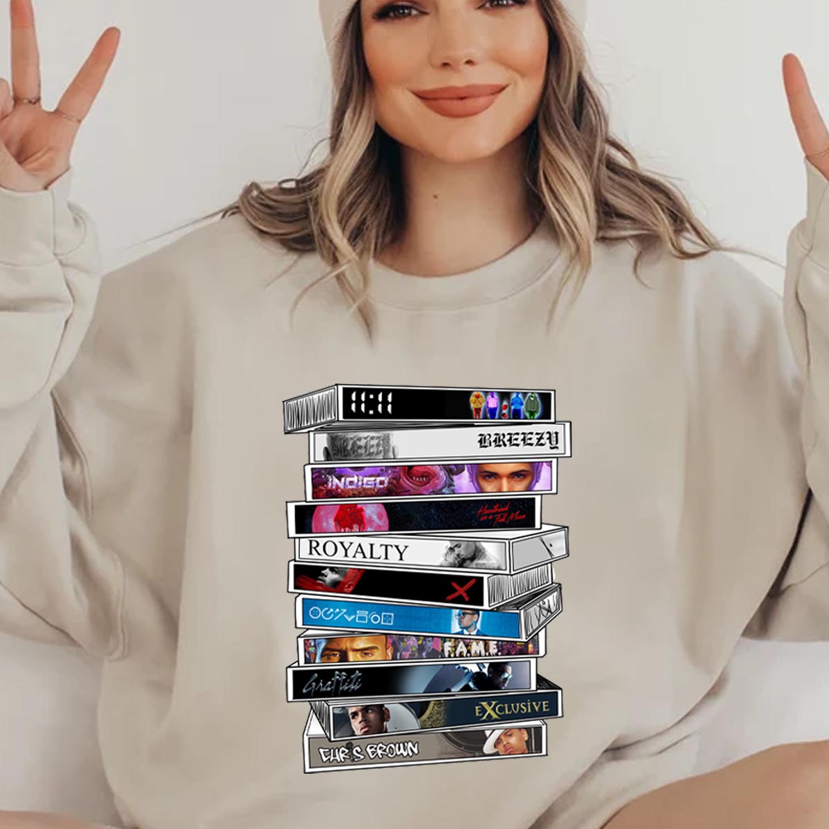 Chris Brown Albums Disks Sweatshirt