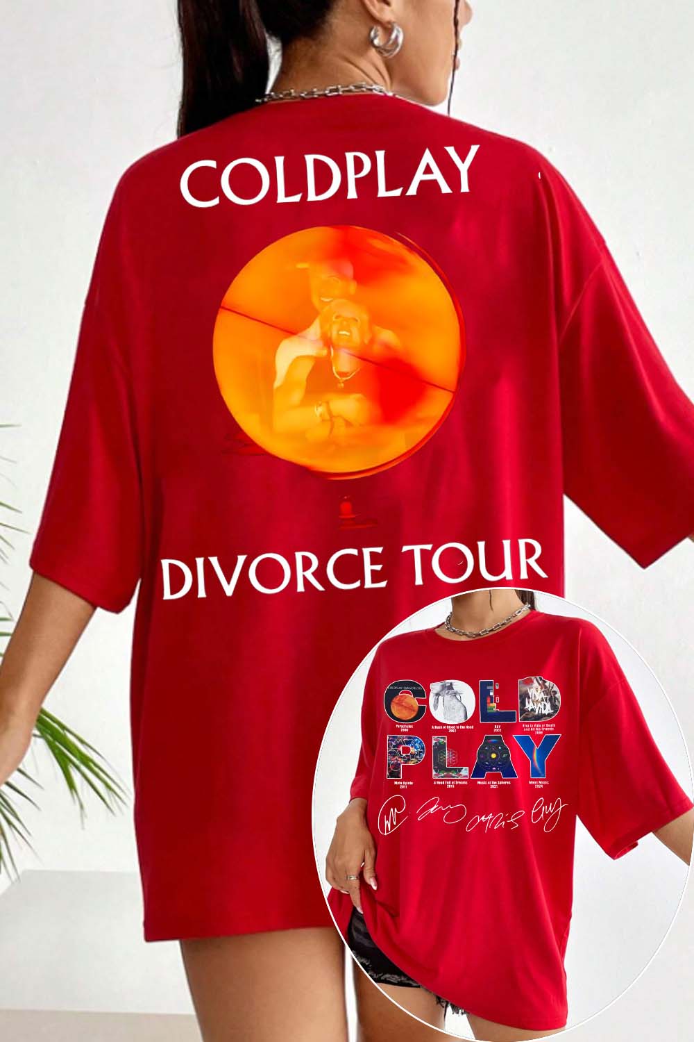 Coldplay 2-side print women tee