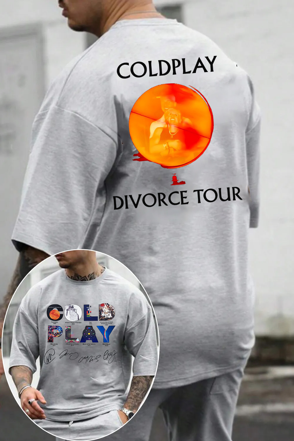 Coldplay 2-side print men tee