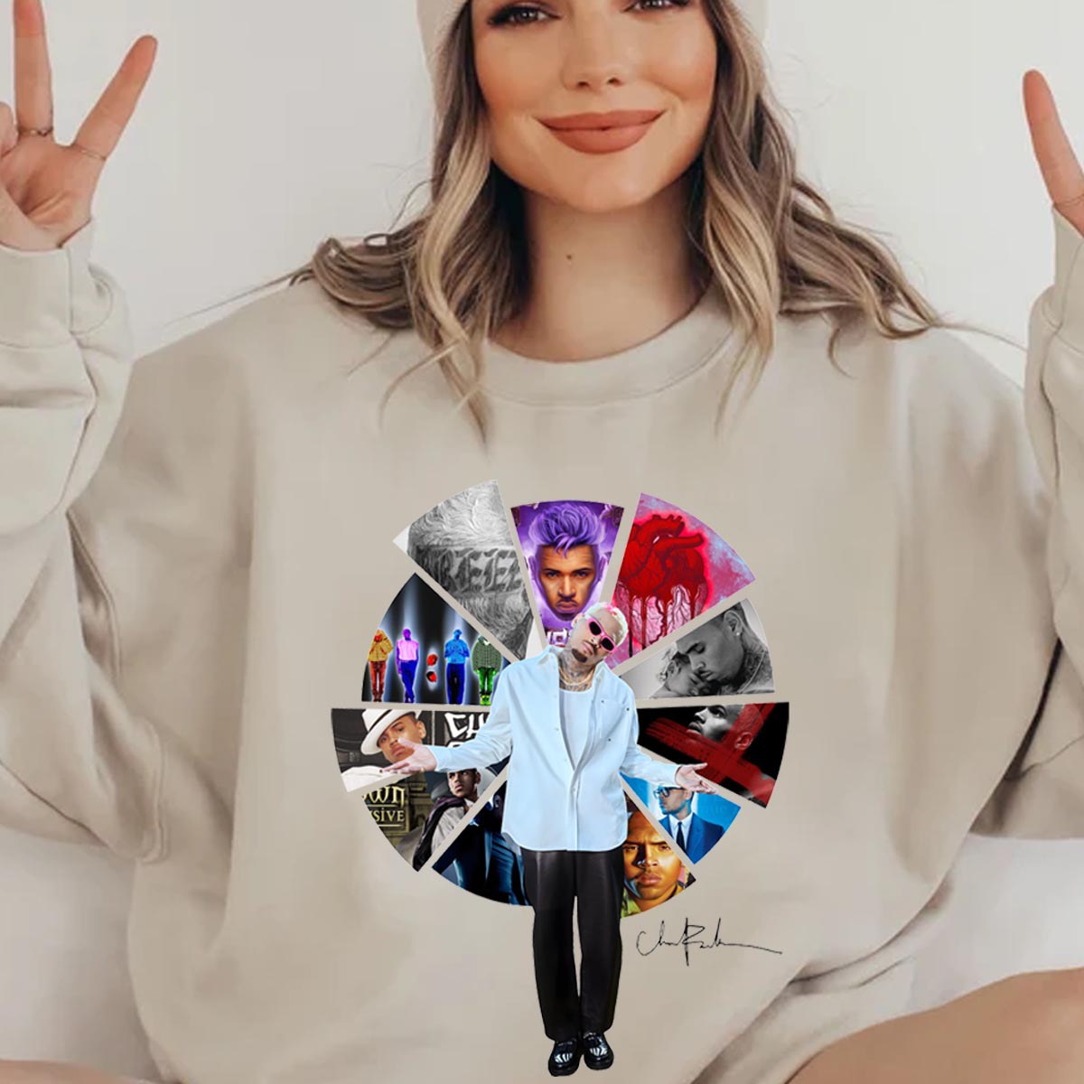Chris Brown Breezy Albums Disk Sweatshirt