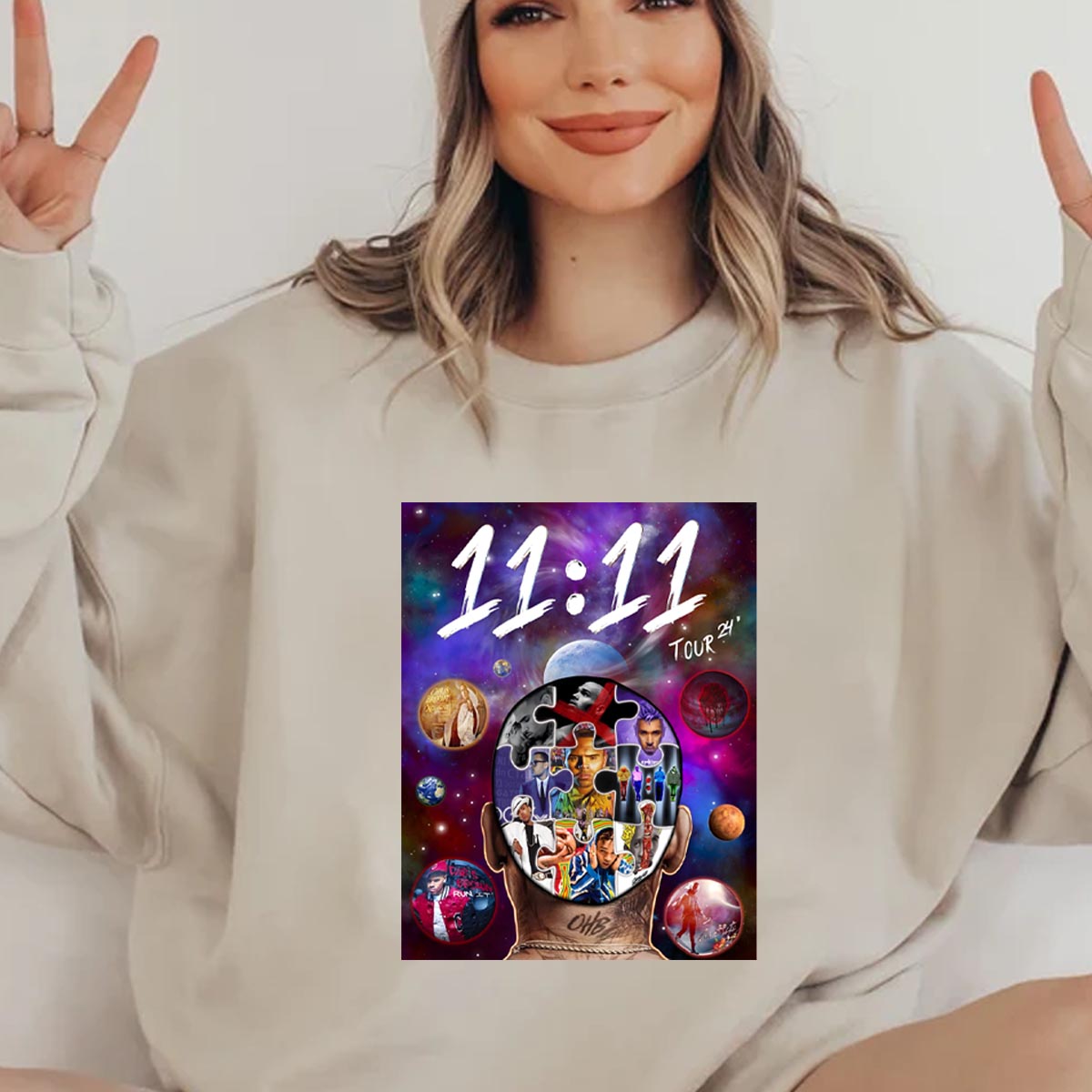 Chris Brown Albums Head Sweatshirt