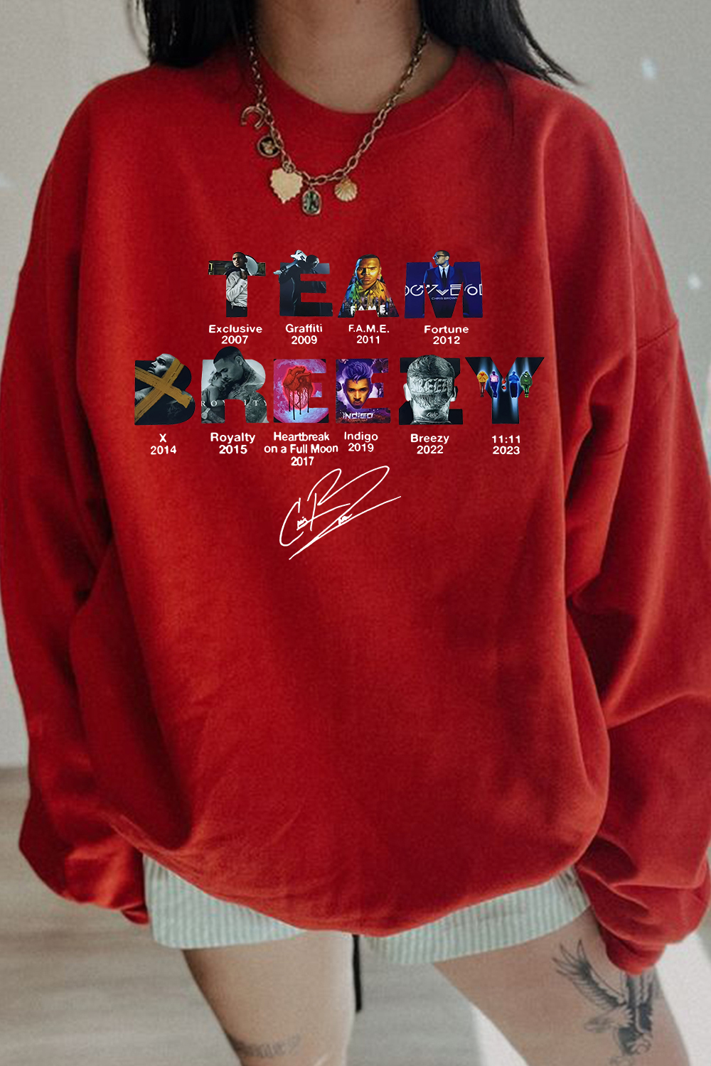 Team Breezy Chris Brown Album Sweatshirt For Women