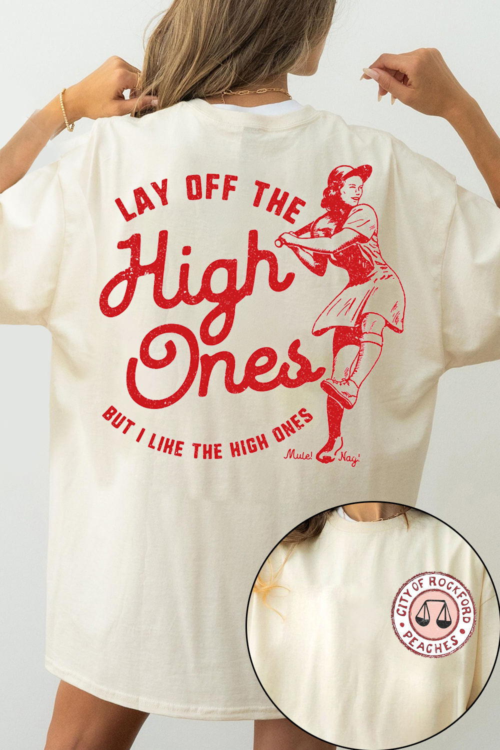Lay Off The High Ones red variant League of Their Own fan Shirt